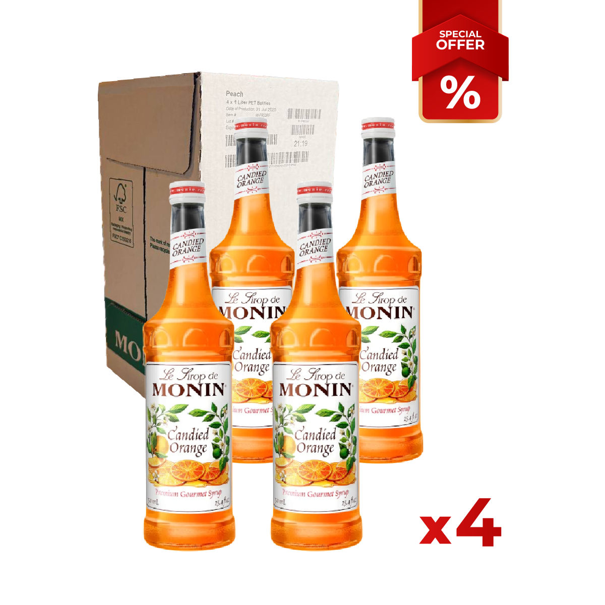 Sirop d'Orange Confite MONIN, 1L