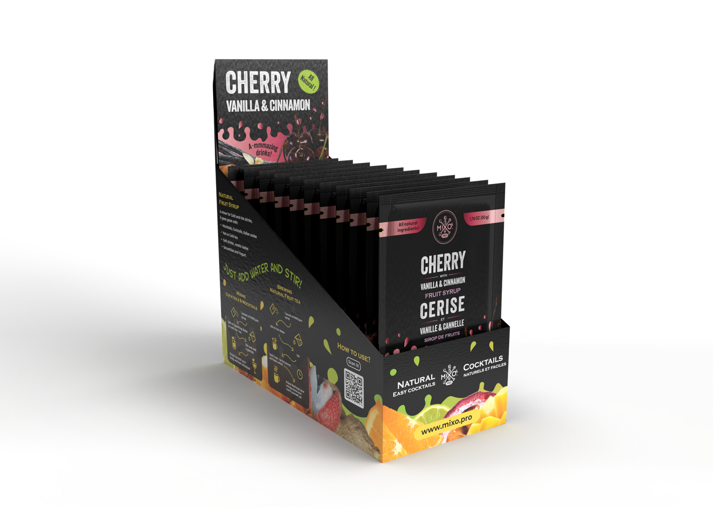 Photo of Cherry.Vanilla&Cinnamon Fruit Syrup MIXO.pro, 20x50g