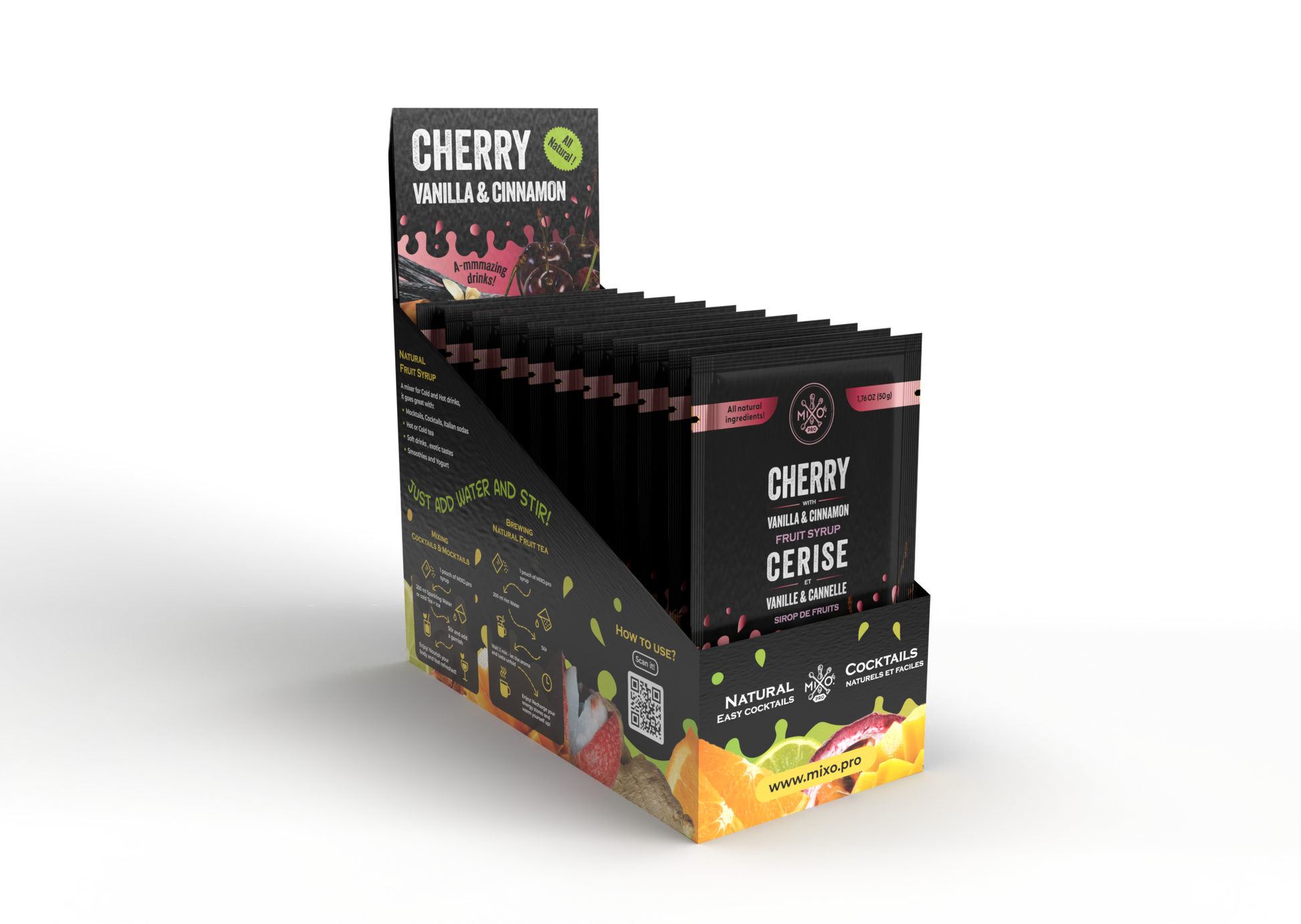 Photo of Cherry.Vanilla&Cinnamon Fruit Syrup MIXO.pro, 20x50g