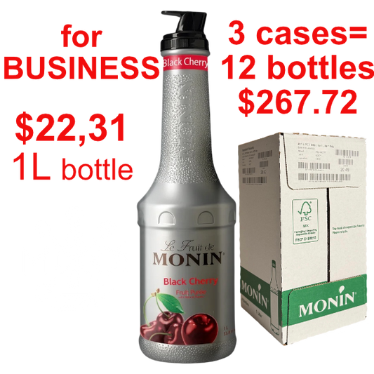Black Cherry Puree Syrup MONIN, B2B bundle