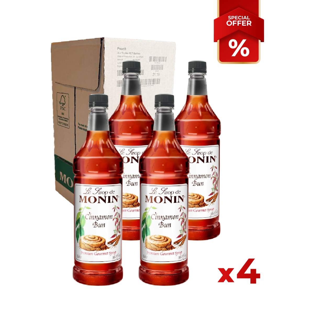 Cinnamon Bun Syrup MONIN, 1L
