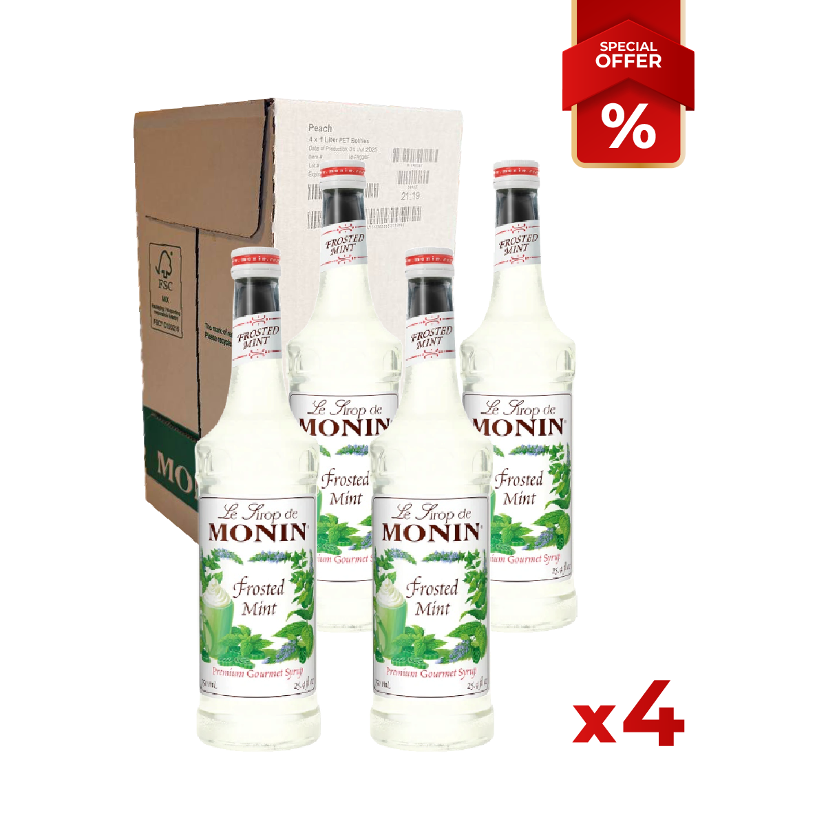 Sirop de Menthe Givrée MONIN, 1L