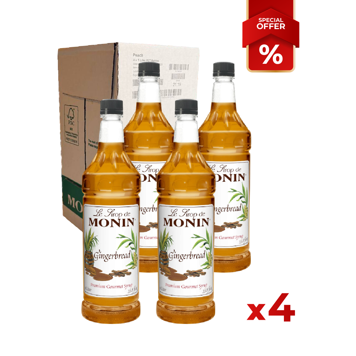 Gingerbread Syrup MONIN, 1L