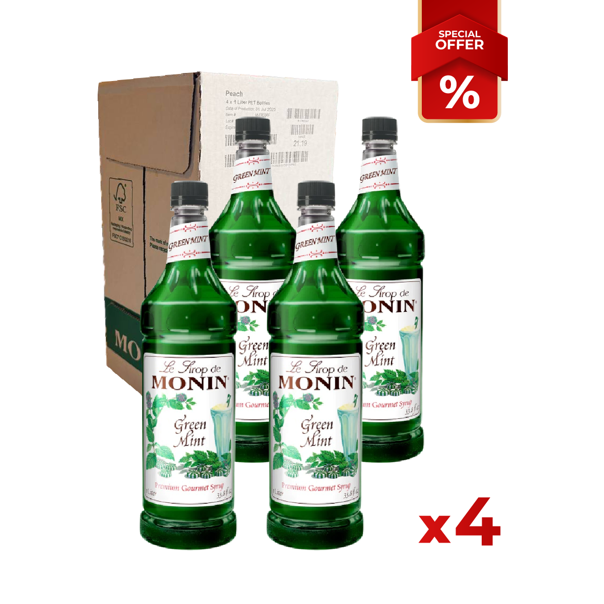 Sirop de Menthe Verte MONIN, 1L