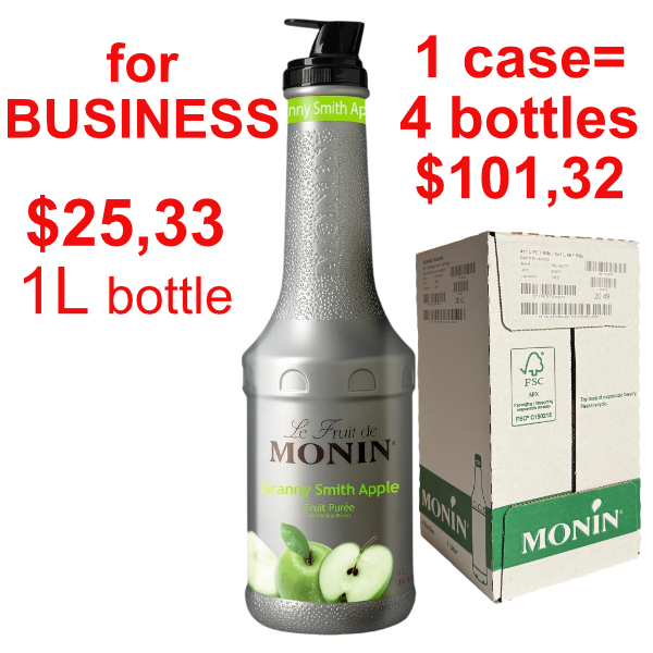 Green Apple Puree Syrup MONIN, B2B bundle