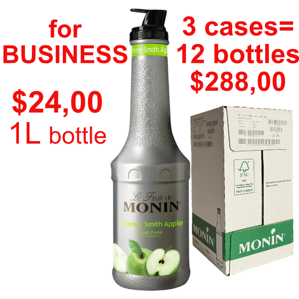 Green Apple Puree Syrup MONIN, B2B bundle