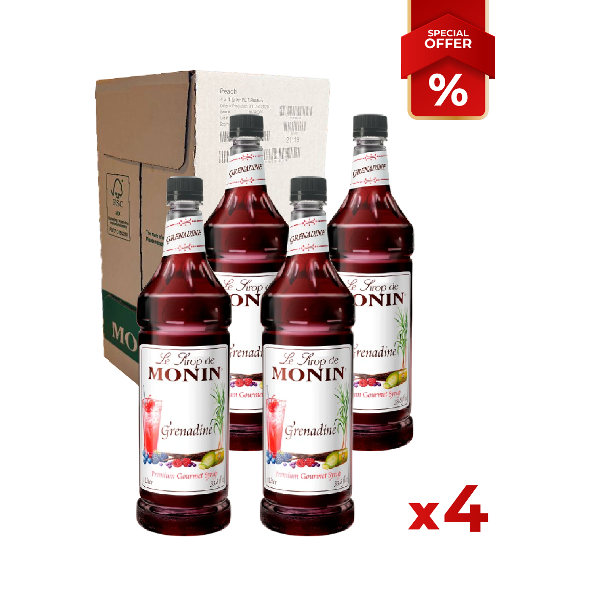 Sirop de Grenadine MONIN, 1L