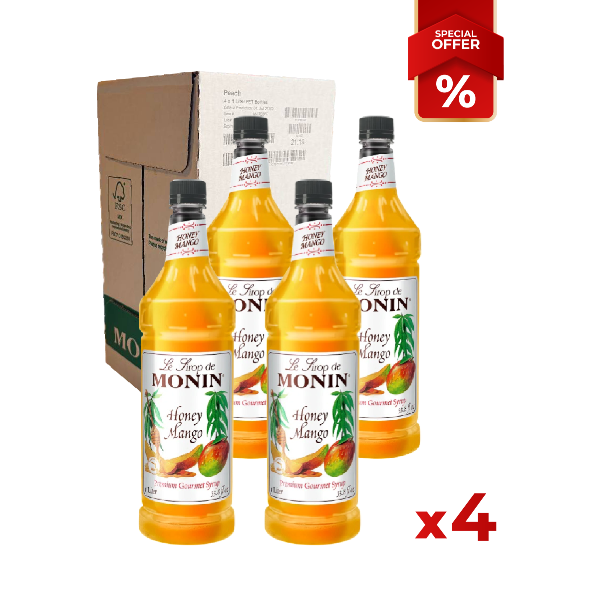 Sirop de Miel à la Mangue MONIN, 1L