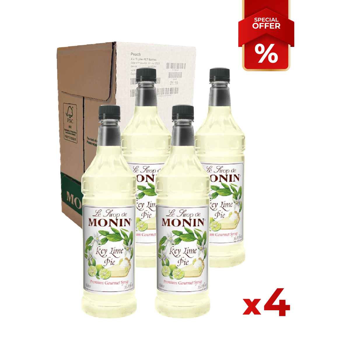 Sirop de Tarte au Citron Vert MONIN, 1L