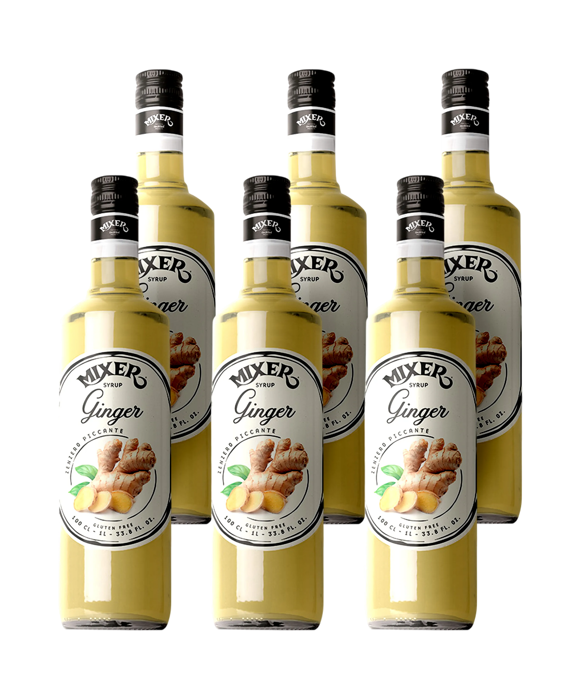 Ginger cocktail syrup – Pack of 6 x 1L – B2B wholesale offer from Mixopro | Sirop cocktail au gingembre – Pack de 6 x 1L – Offre B2B en gros chez Mixopro