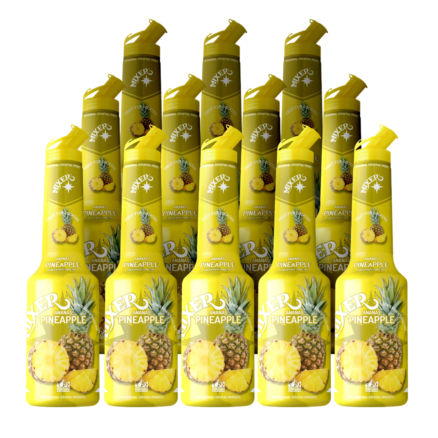 Pineapple cocktail syrup Mixer 12 x 1L – wholesale for cafes | Sirop cocktail ananas Mixer 12 x 1L – pack grossiste