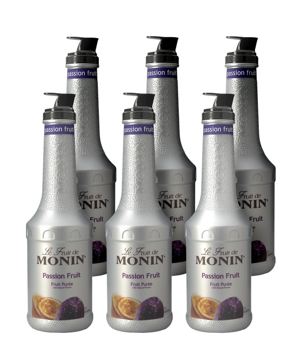 Monin Passion Fruit Puree – 6x1L pack, discounted B2B wholesale from Mixopro | Purée de fruit de la passion Monin – pack de 6x1L en gros à prix réduit B2B
