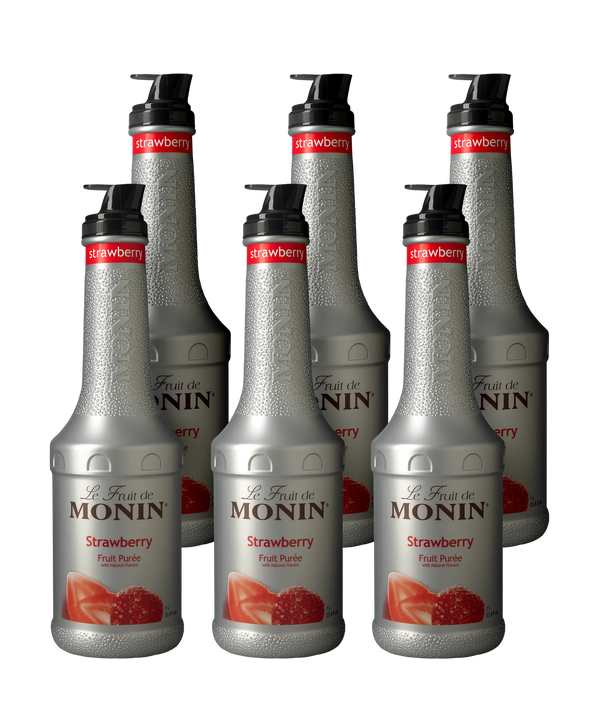 Bulk pack of 6x1L Monin Raspberry Fruit Puree – B2B discounted offer from Mixopro | Purée de framboise Monin – lot de 6x1L en vrac à prix réduit pour B2B