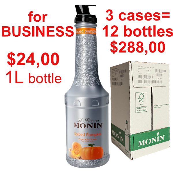 Pumpkin Spice Puree Syrup MONIN, B2B bundle