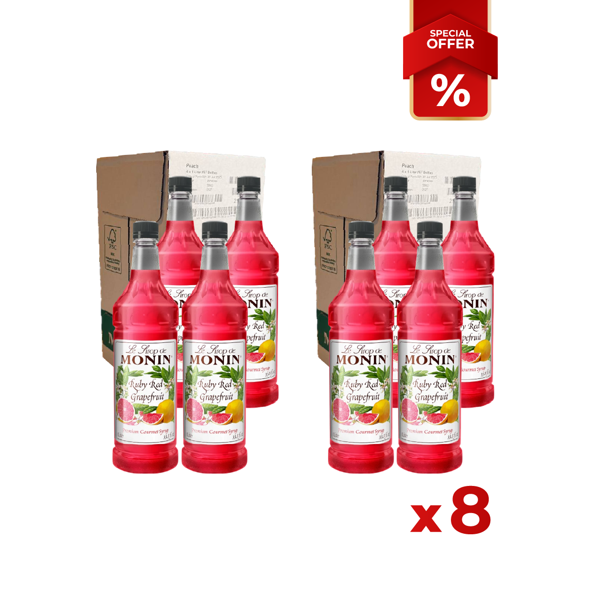 Sirop de Pamplemousse Rouge Rubis MONIN 1L