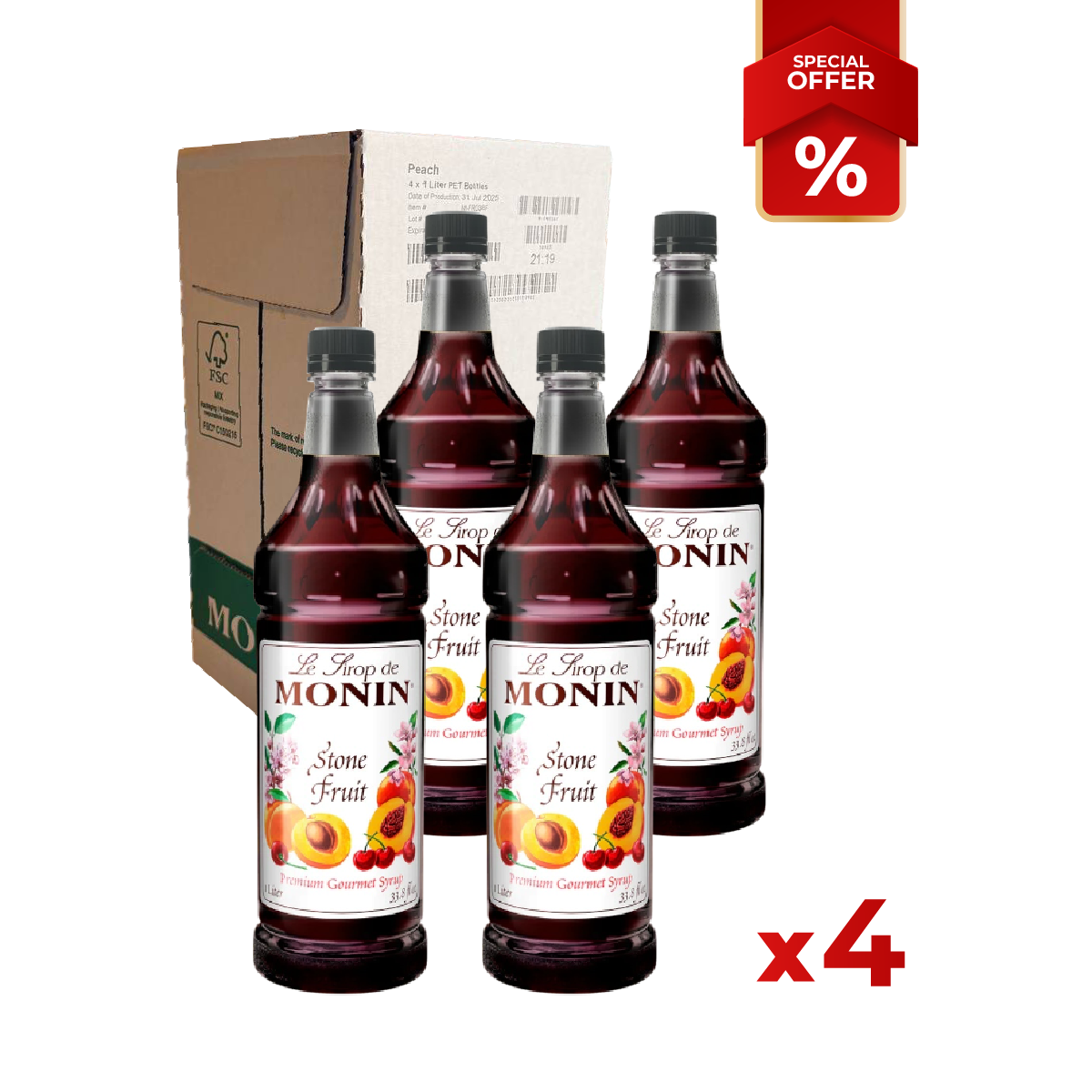 Sirop de Fruits à Noyau MONIN, 1L