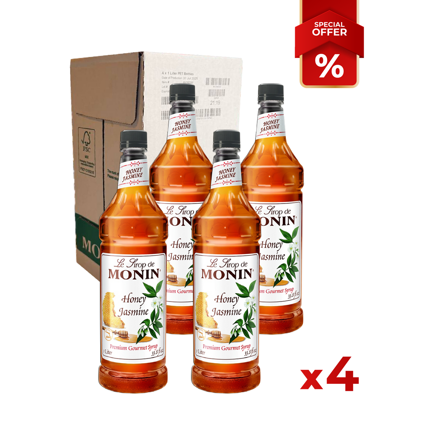 Sirop de Miel au Jasmin MONIN 1L