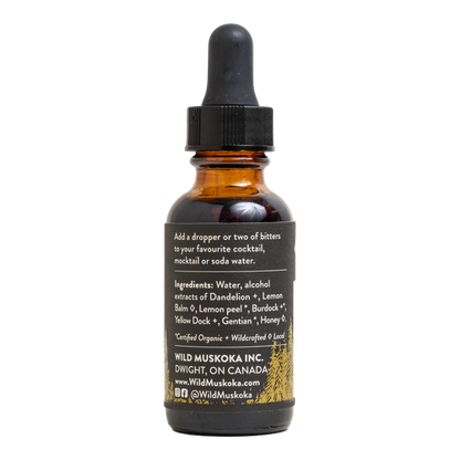 Dandelion & Lemon (Citrus & Roots) Bitters WILD MUSKOKA, 30ml/1oz